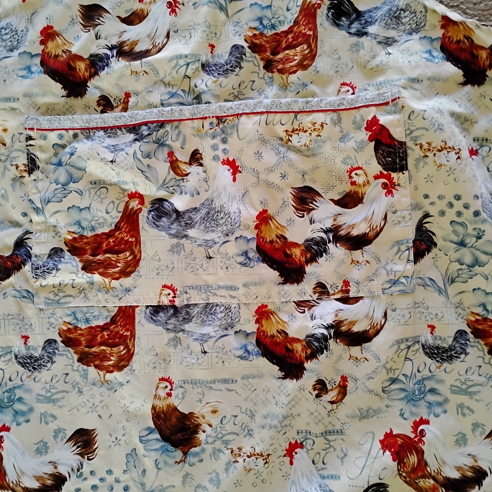 Colorful Rooster Print Fabric